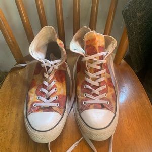 Pizza Converse! Size 12 lightly warn but no holes.